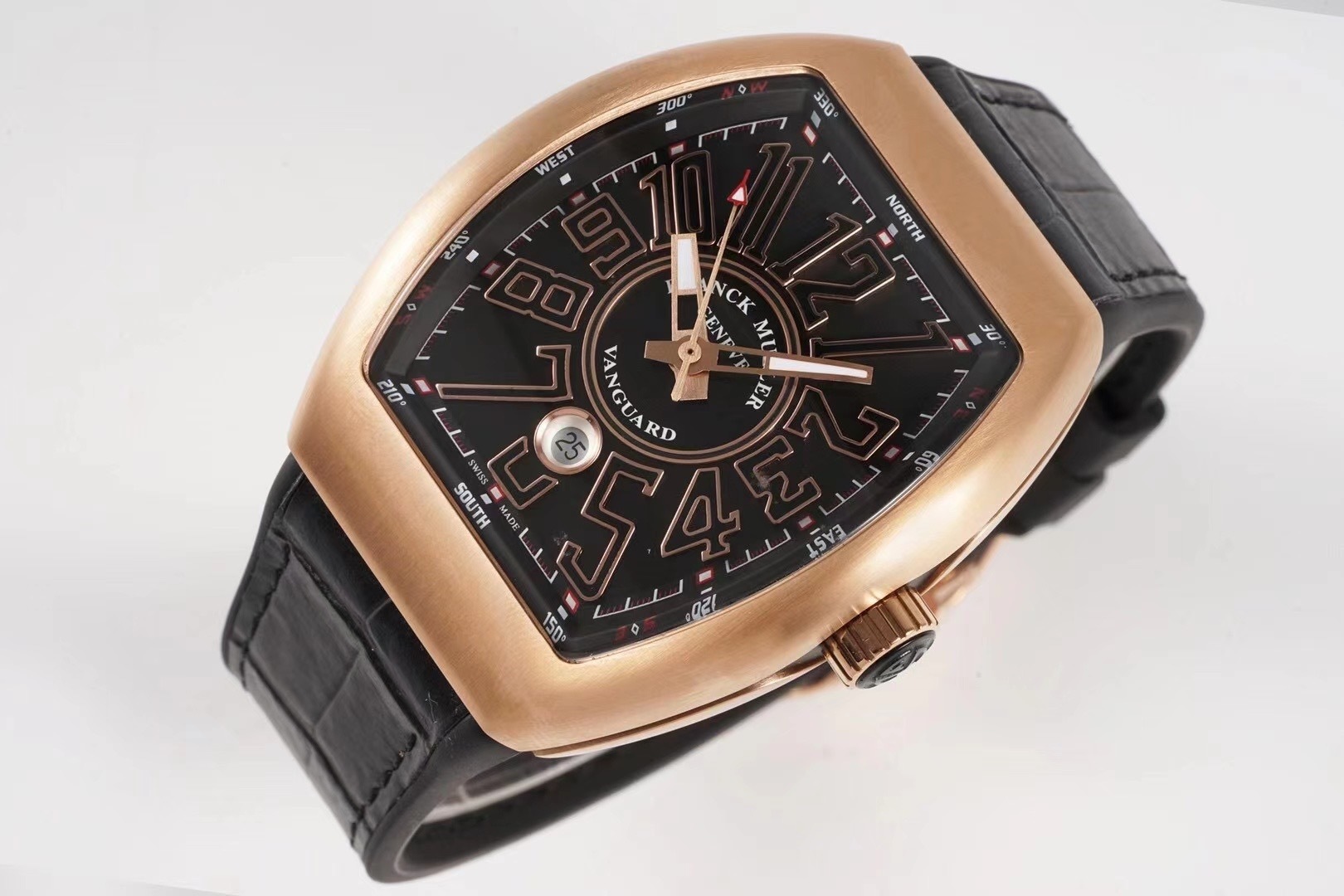 Franck Muller  Vanguard 18kt Rose Gold Leather Strap Men's Watch V 45 SC DT 5N NR