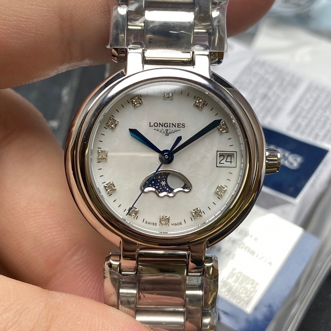 Longines PrimaLuna Moonphase MOP Diamond Dial Ladies Watch L8.116.4.87.6