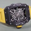 Top-grade watches 02039 Swiss Replica Richard Mille RM 35-02 Watch For Men – Skeleton Dial, Yellow Rubber Strap, Luxury Sport Design