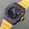 Top-grade watches 02039 Swiss Replica Richard Mille RM 35-02 Watch For Men – Skeleton Dial, Yellow Rubber Strap, Luxury Sport Design