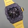 Top-grade watches 02039 Swiss Replica Richard Mille RM 35-02 Watch For Men – Skeleton Dial, Yellow Rubber Strap, Luxury Sport Design