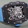 Richard Mille RM 35-02 Swiss NTPT Carbon Fiber Case, Blue Rubber Strap Watch