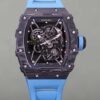 Richard Mille RM 35-02 Swiss NTPT Carbon Fiber Case, Blue Rubber Strap Watch