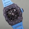 Richard Mille RM 35-02 Swiss NTPT Carbon Fiber Case, Blue Rubber Strap Watch