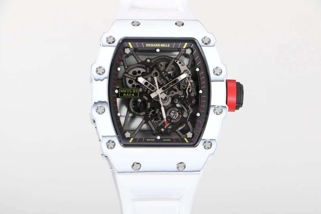 Richard Mille watch  RM 027-02 white strap Tourbillon