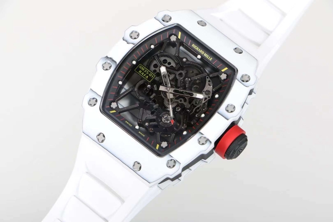 Richard Mille watch  RM 027-02 white strap Tourbillon