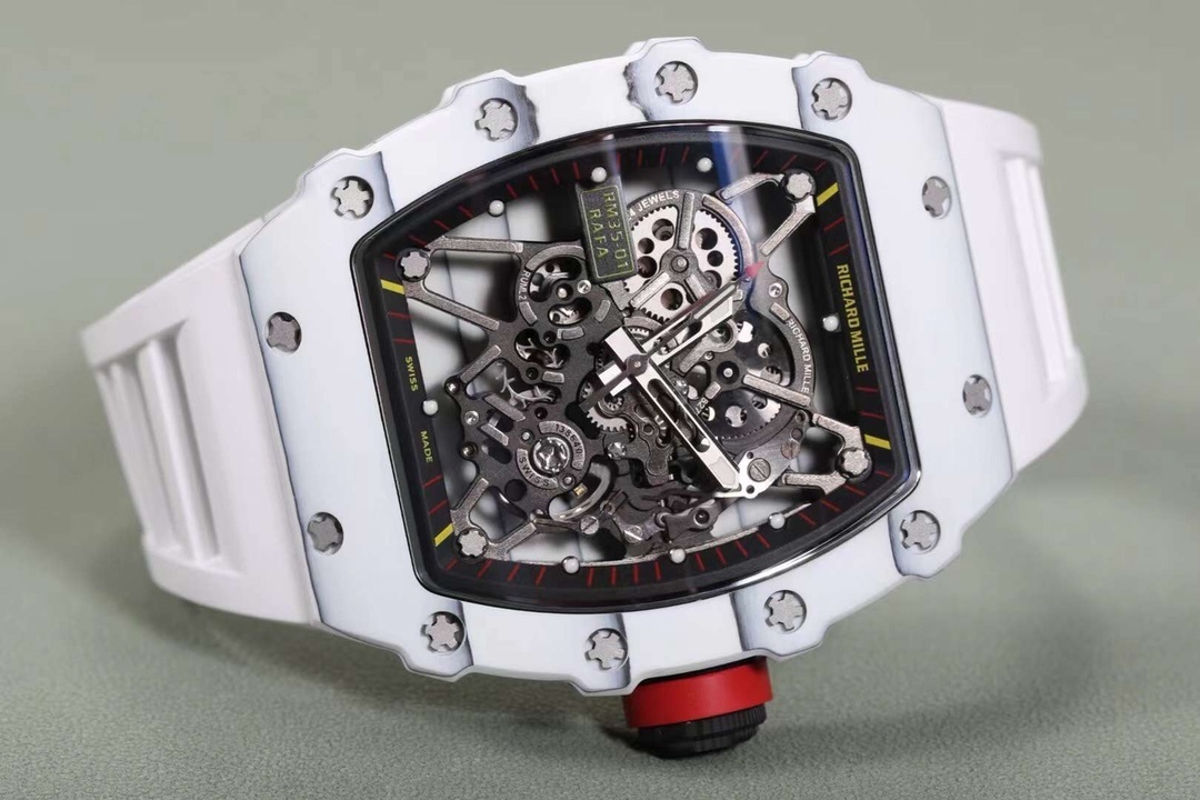 Richard Mille watch  RM 027-02 white strap Tourbillon