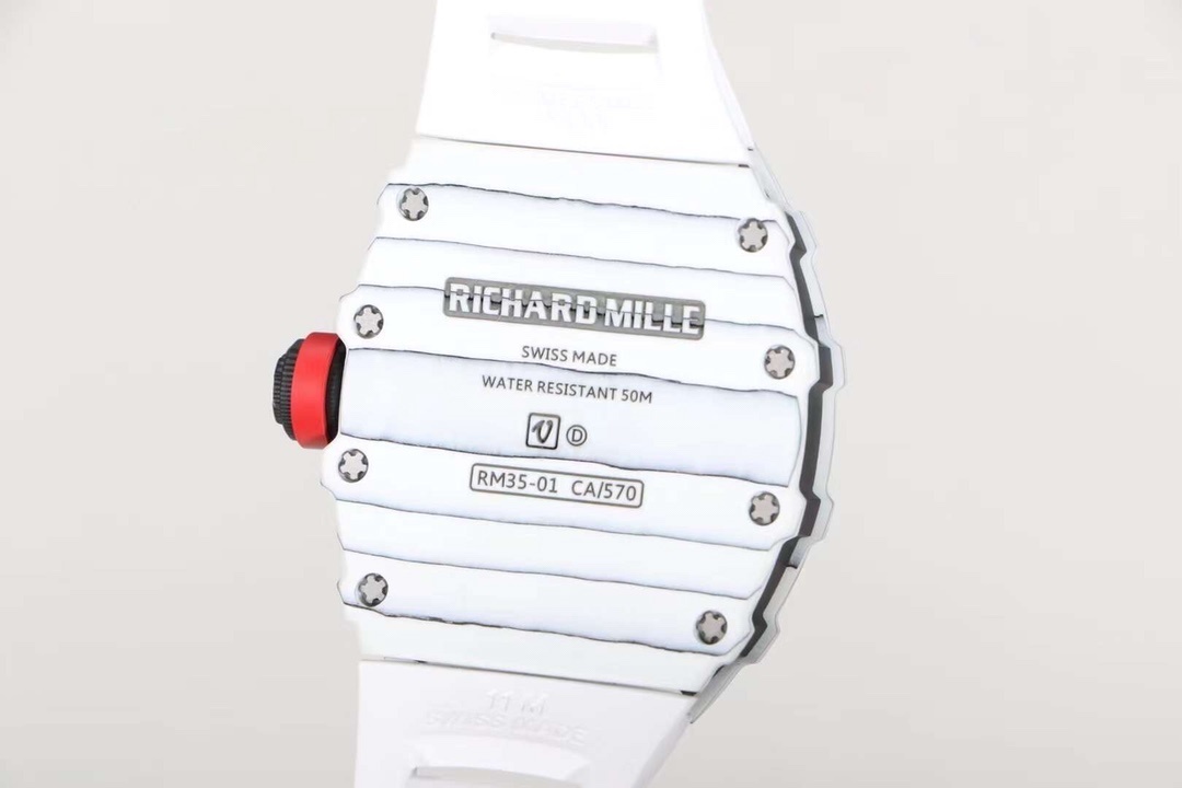 Richard Mille watch  RM 027-02 white strap Tourbillon
