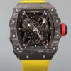 Richard Mille RM 35-02 Watch For Men – Skeleton Dial, Yellow Rubber Strap, Luxury Sport Design
