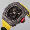 Richard Mille RM 35-02 Watch For Men – Skeleton Dial, Yellow Rubber Strap, Luxury Sport Design