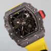 Richard Mille RM 35-02 Watch For Men – Skeleton Dial, Yellow Rubber Strap, Luxury Sport Design