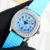 Patek Philippe Aquanaut Luce 35.6mm Watch – Ref: 5067A-017 – Ice Blue Dial & Diamond Bezel in Stainless Steel Case Baby Blue Polymer Rubber Strap
