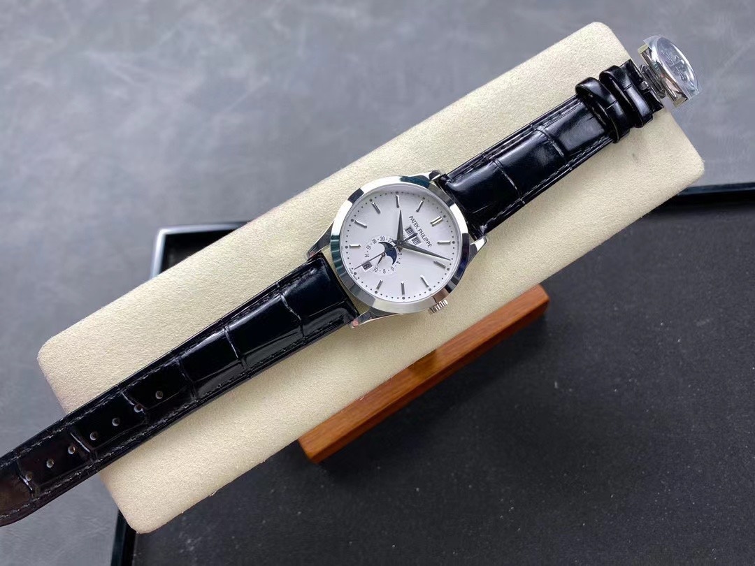 Top-grade watches 02359 atek Philippe Annual Calendar 5396G‑011 White‑Gold 38.5 mm Silver Dial