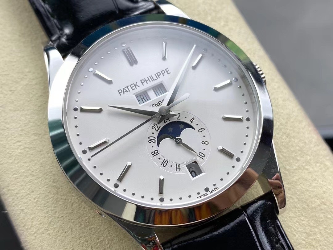 Top-grade watches 02359 atek Philippe Annual Calendar 5396G‑011 White‑Gold 38.5 mm Silver Dial