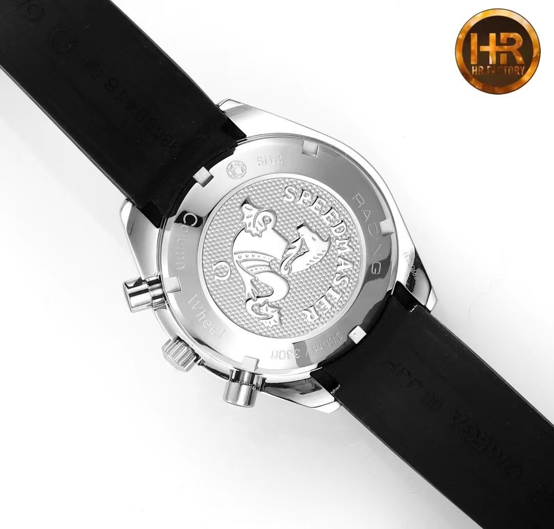 Omega  Speedmaster Racing Chronometer Automatic Black & Silver Chronograph Dial Rubber Strap Men's Watch 326.32.40.50.01.002