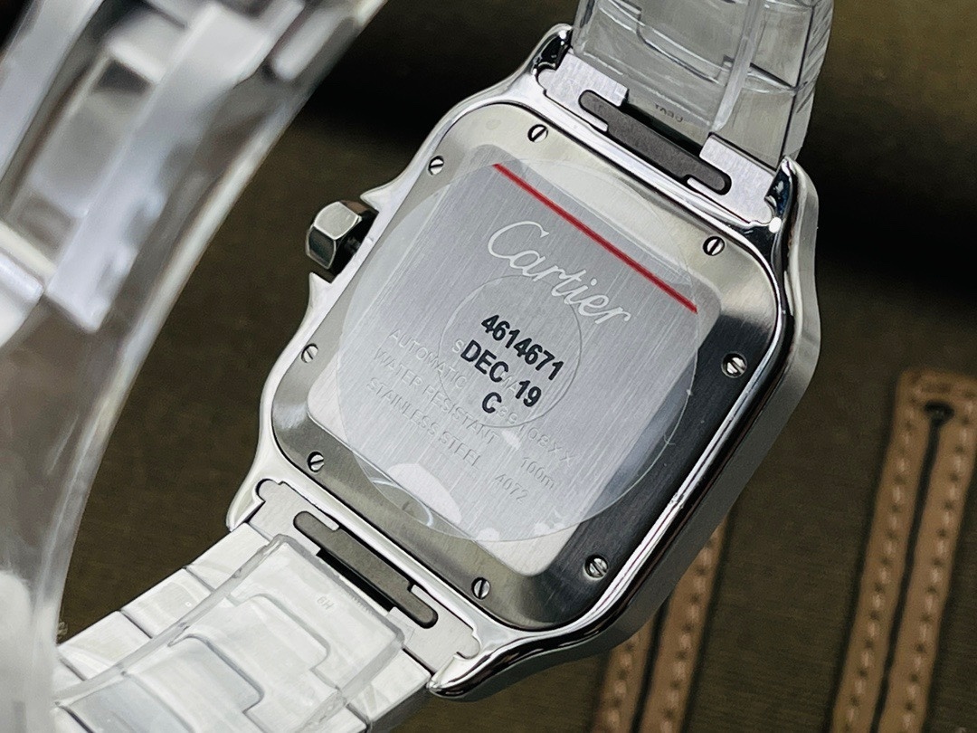 Top-grade watches 02629 Sale Cartier De Santos Cartier Steel & Blue Dial 39.8mm Watch, WSSA0030