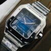 Top-grade watches 02629 Sale Cartier De Santos Cartier Steel & Blue Dial 39.8mm Watch, WSSA0030