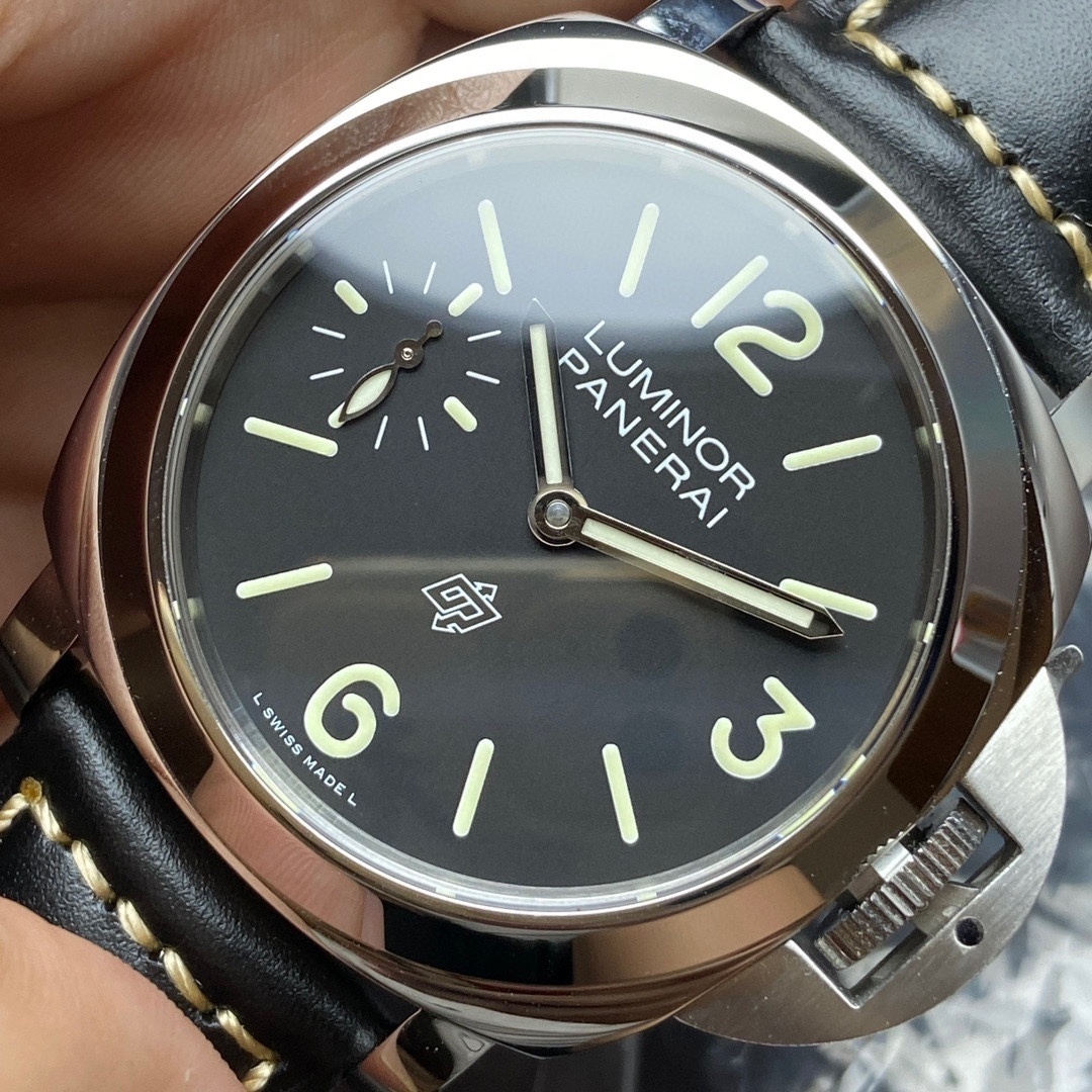 Panerai Luminor 44mm Watch – PAM01084 – Black Index Dial, Black Calfskin Leather Strap