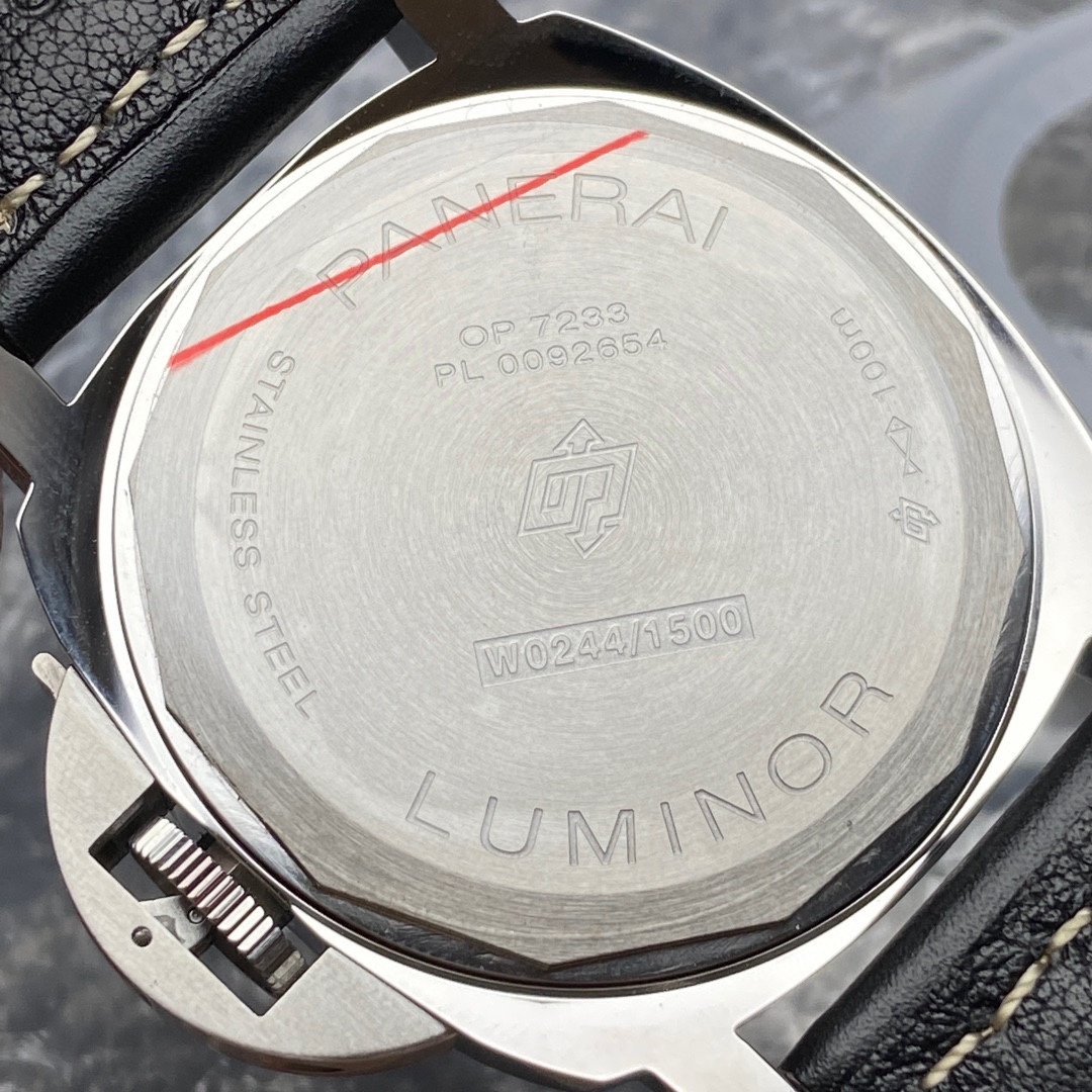 Panerai Luminor 44mm Watch – PAM01084 – Black Index Dial, Black Calfskin Leather Strap