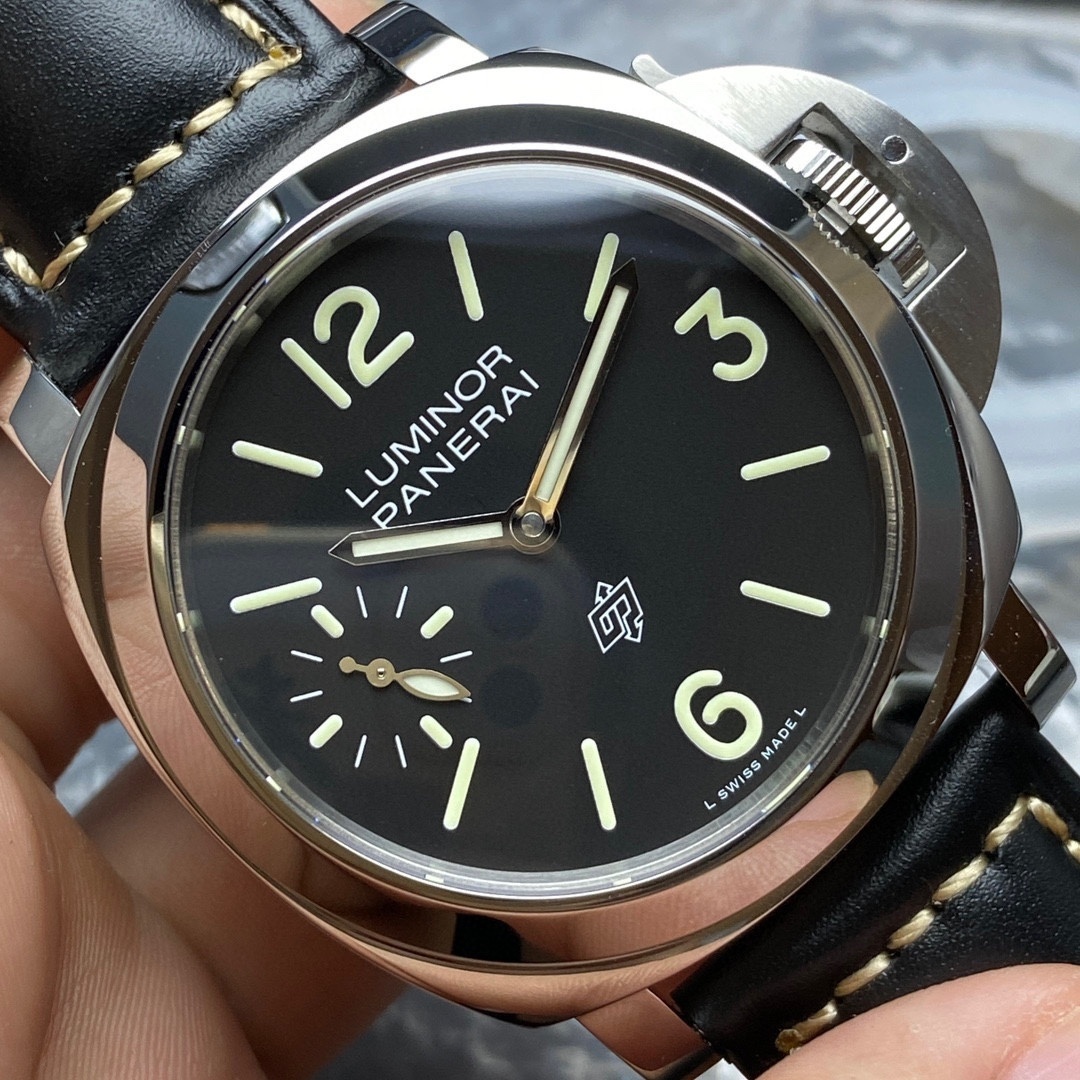 Panerai Luminor 44mm Watch – PAM01084 – Black Index Dial, Black Calfskin Leather Strap