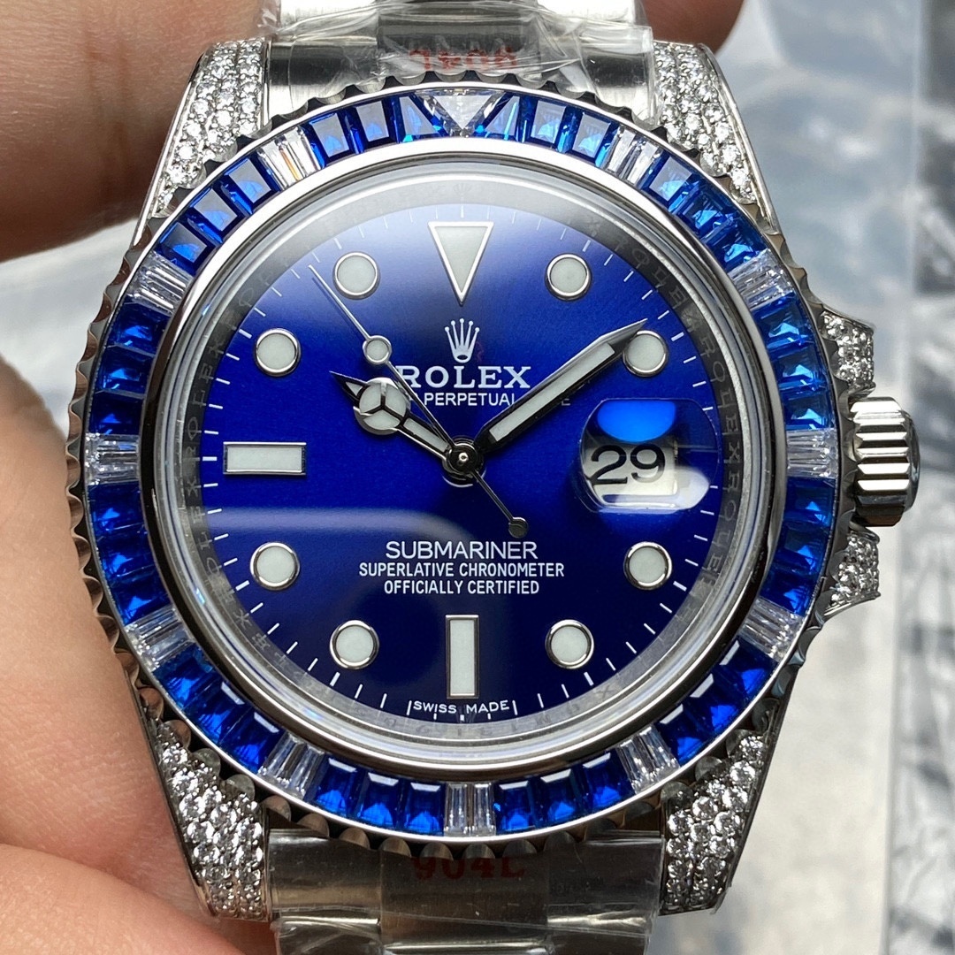 Top-grade watches 03199 Rolex Submariner 116610LN Steel 116659SABR Custom Natural Diamonds Lab Sapphires