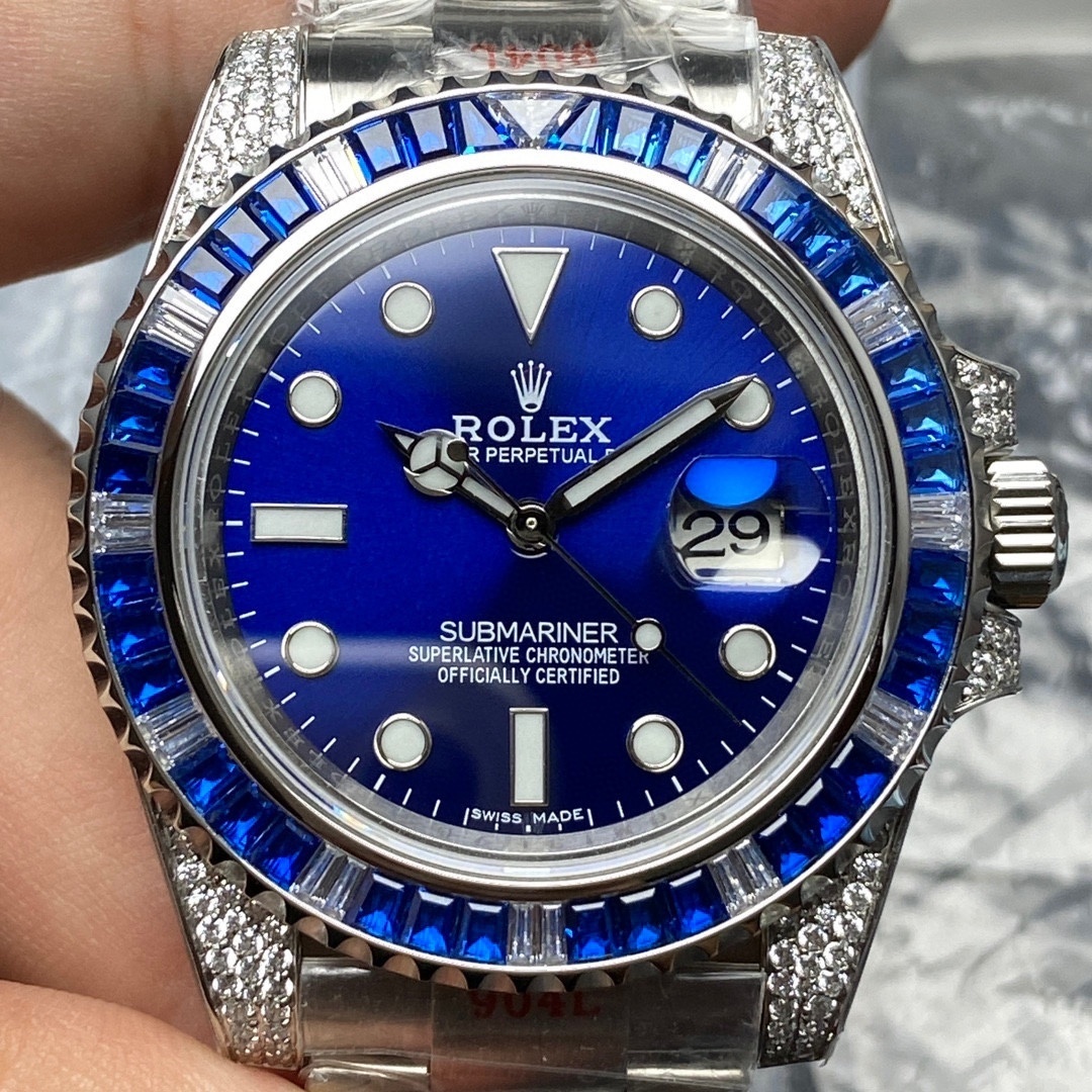 Top-grade watches 03199 Rolex Submariner 116610LN Steel 116659SABR Custom Natural Diamonds Lab Sapphires