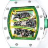 Top-grade watches 03399 RICHARD MILLE BEST COPY WATCH RM61-01 WHITE CERAMIC CASE RUBBER STRAP ZF FACTORY 43MM