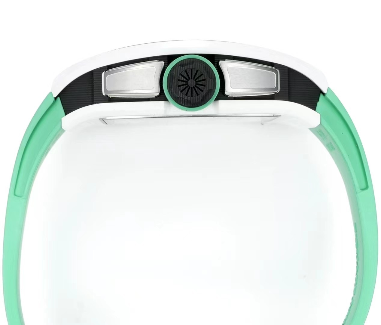 Top-grade watches 03399 RICHARD MILLE BEST COPY WATCH RM61-01 WHITE CERAMIC CASE RUBBER STRAP ZF FACTORY 43MM