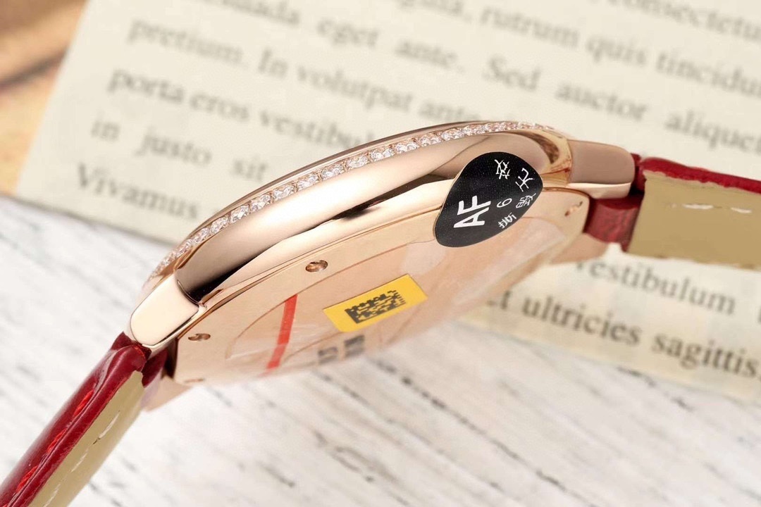 Cartier Rose Gold 18k RG Diamond Bezel and Dial Auto Ballon Bleu WJBB0081