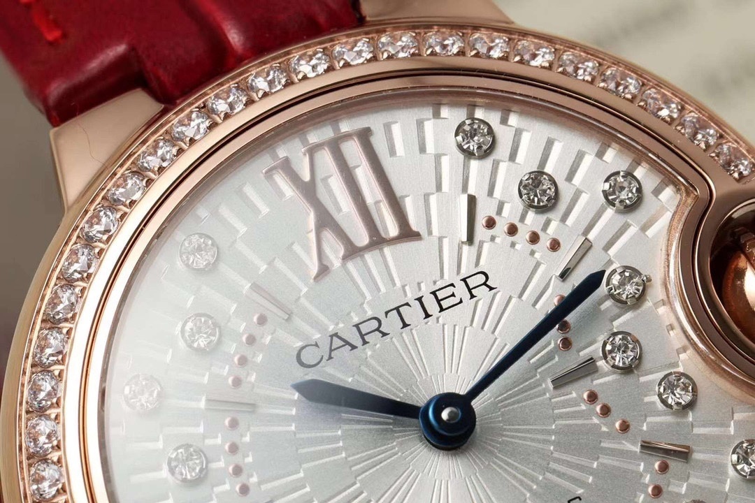 Cartier Rose Gold 18k RG Diamond Bezel and Dial Auto Ballon Bleu WJBB0081