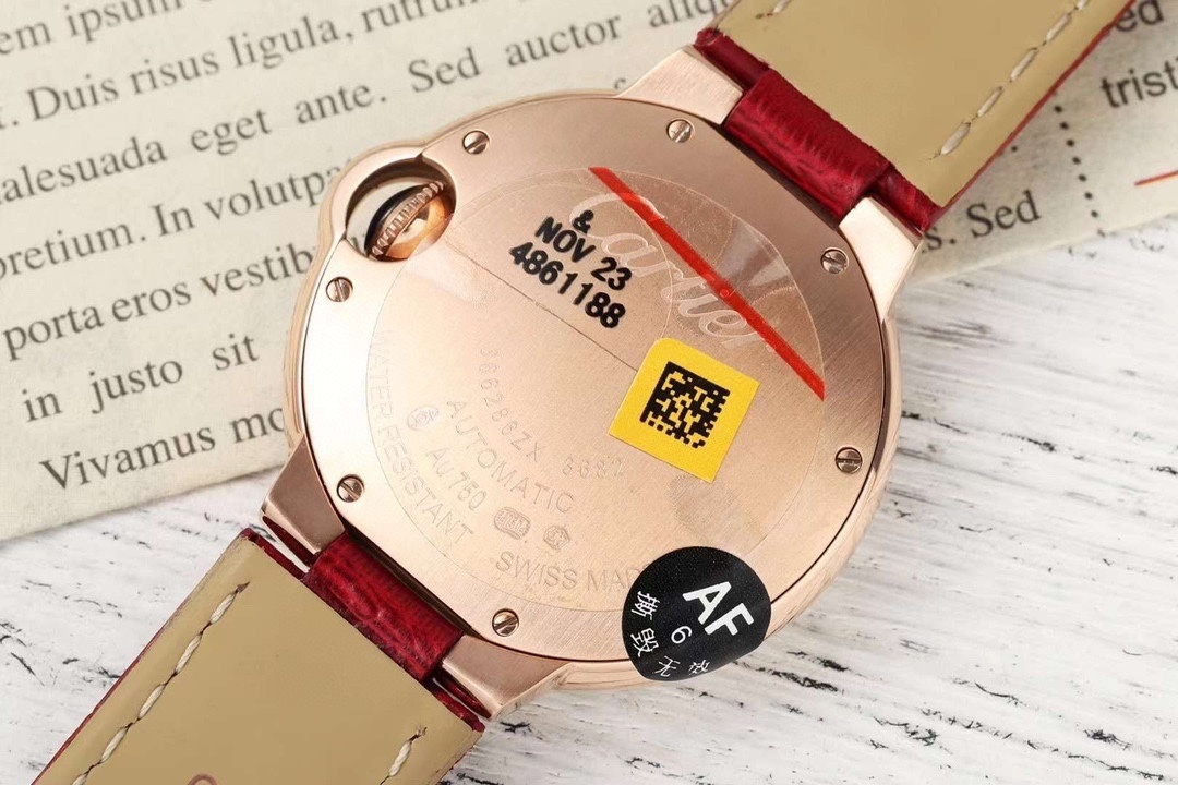 Cartier Rose Gold 18k RG Diamond Bezel and Dial Auto Ballon Bleu WJBB0081