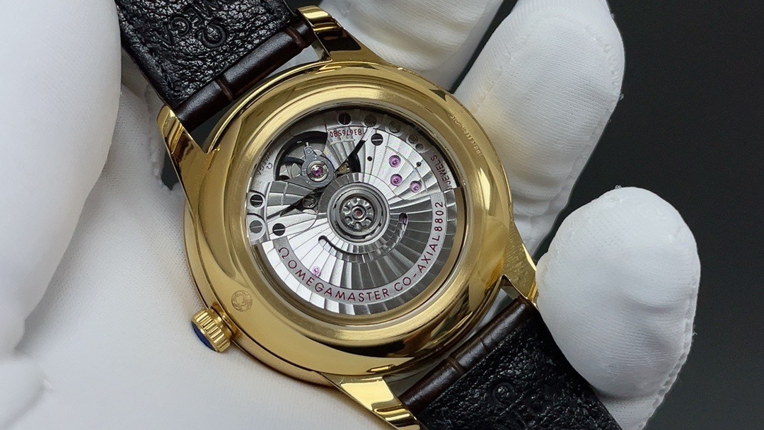 omega  De Ville Prestige Co-Axial Master Chronometer Small Seconds 41mm Automatic Champagne Dial Brown Leather Strap Men's Watch 434.23.41.20.08.001