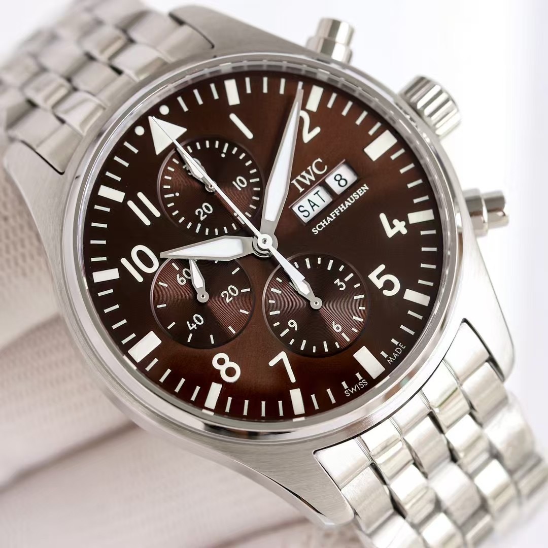 IWC Pilot IW377704 Black Dial Chronograph Day Date 43mm Watch FULLY SERVICED!