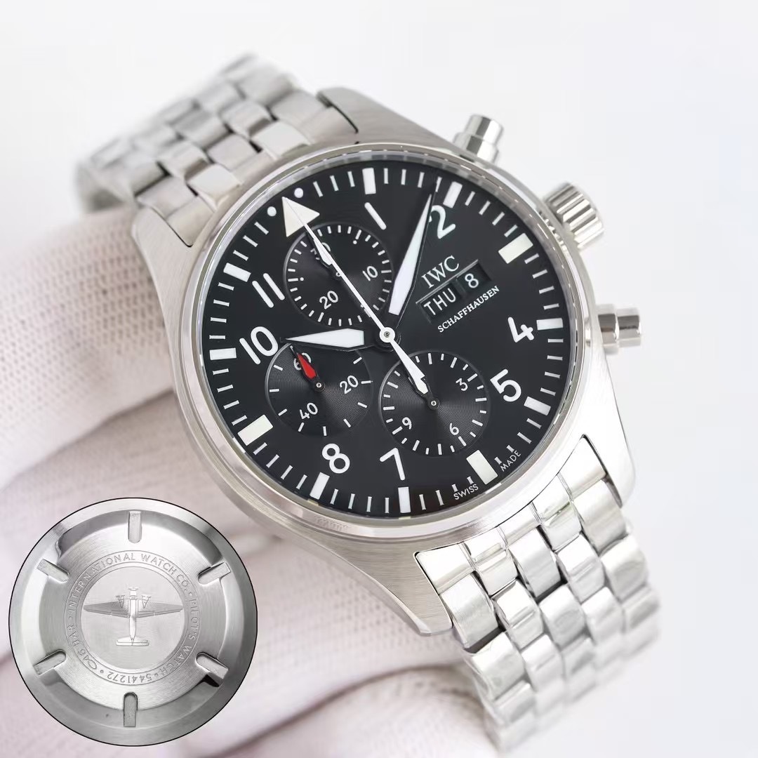 IWC Pilot'S Watch Chronograph Watch, 43mm Black Dial