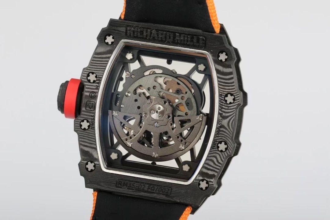 RM 035-01 Rafael Nadal NTPT Carbon on Orange Rubber Strap