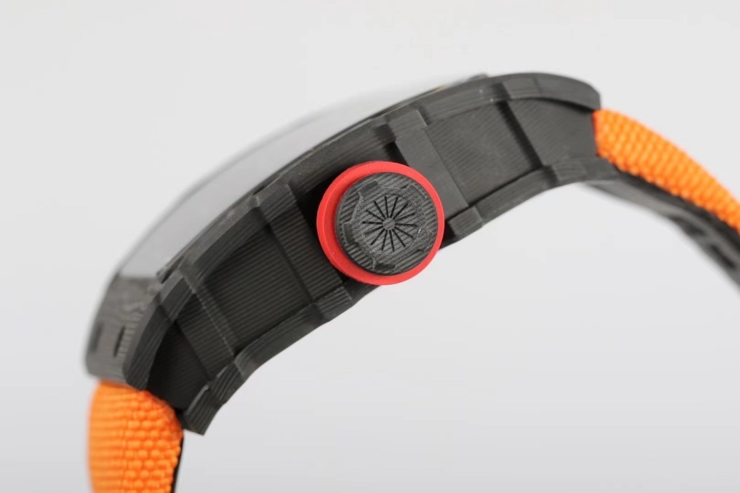 RM 035-01 Rafael Nadal NTPT Carbon on Orange Rubber Strap
