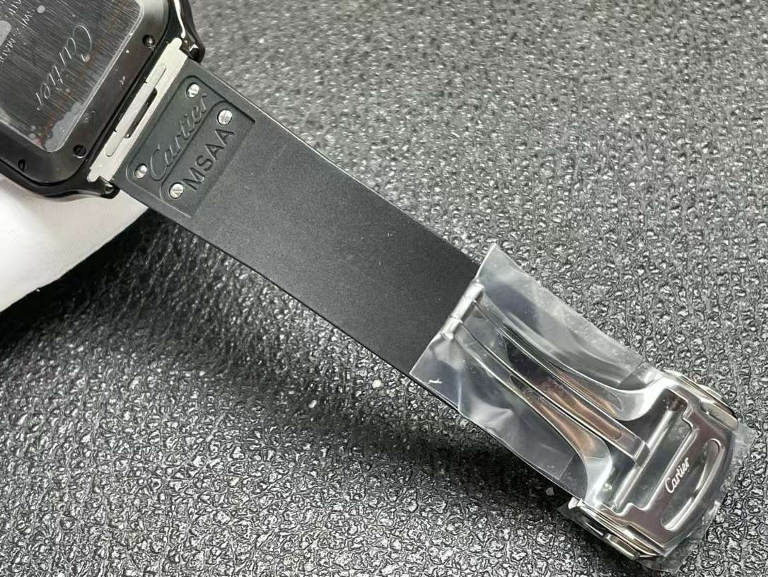 CARTIER Santos Lm De Cartier Watch WSSA0039 Black Men's Used Watch