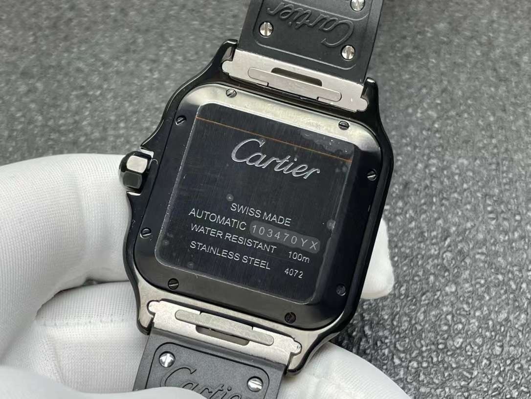 CARTIER Santos Lm De Cartier Watch WSSA0039 Black Men's Used Watch