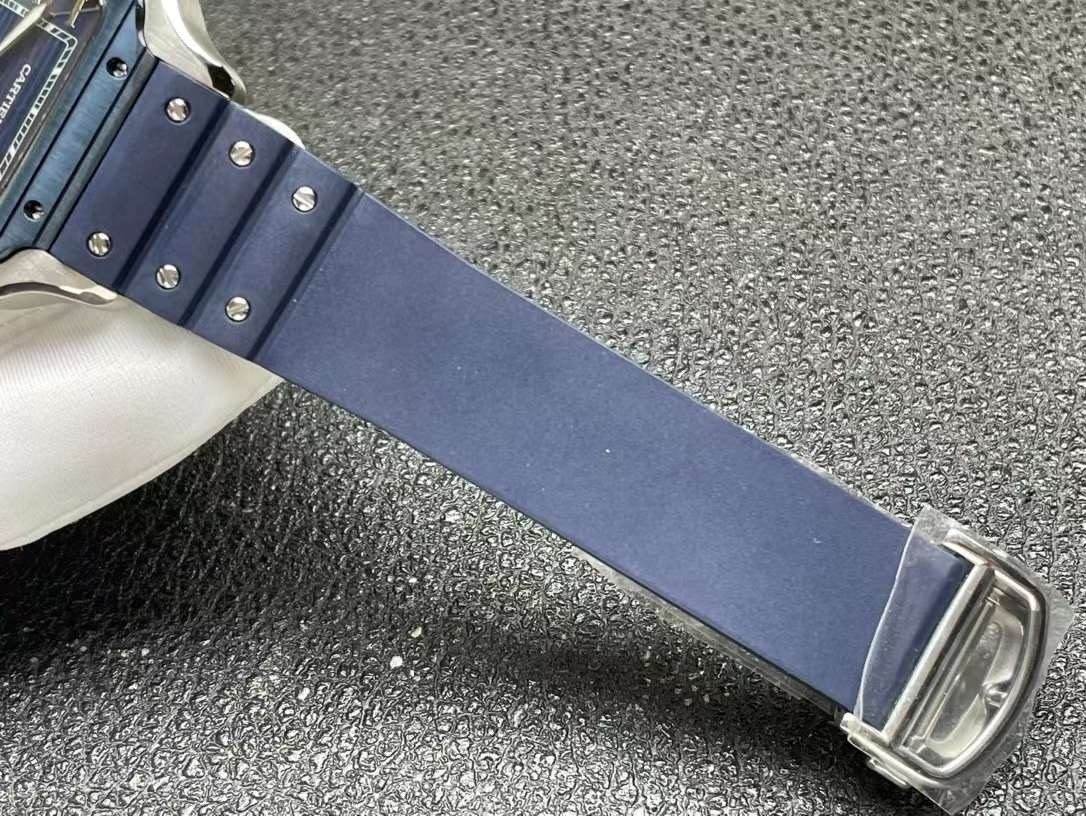 Cartier Santos De Cartier Large Model, Automatic Movement, Steel, PVD, Interchangeable Metal And Rubber Straps