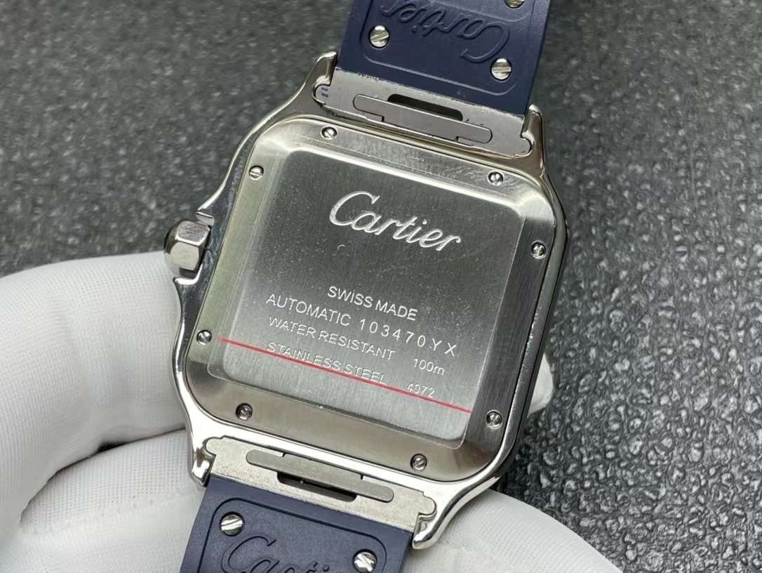 Cartier Santos De Cartier Large Model, Automatic Movement, Steel, PVD, Interchangeable Metal And Rubber Straps