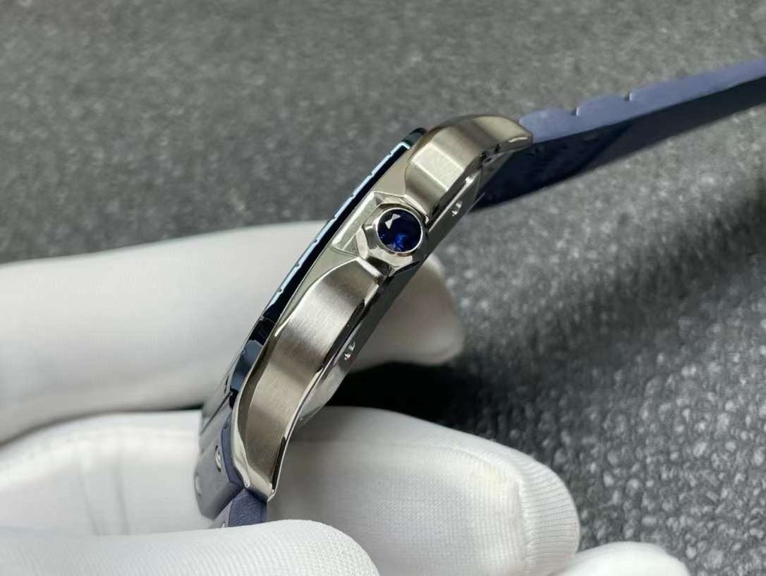 Cartier Santos De Cartier Large Model, Automatic Movement, Steel, PVD, Interchangeable Metal And Rubber Straps