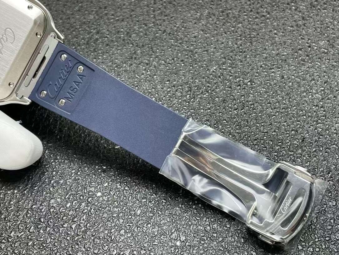 Cartier Santos De Cartier Large Model, Automatic Movement, Steel, PVD, Interchangeable Metal And Rubber Straps