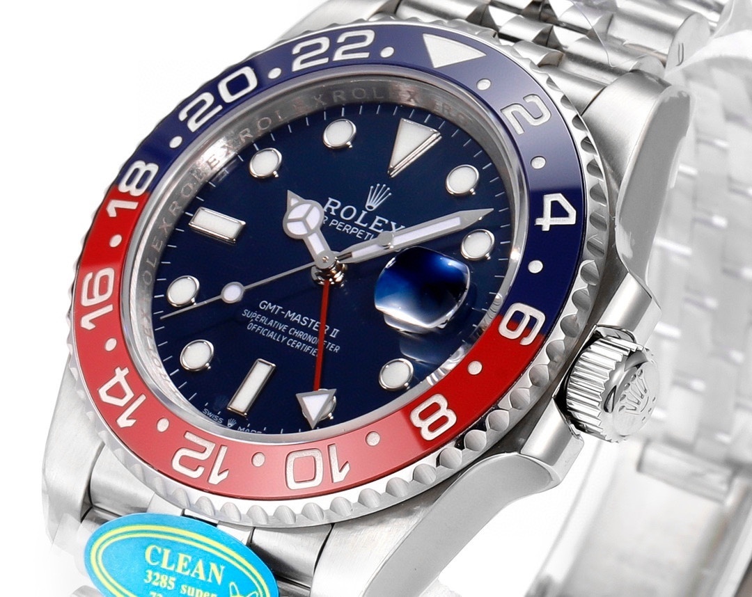 Rolex 40mm GMT Master II 116710 Refinished Blue Dial Seen On Pepsi 126719BLRO BL
