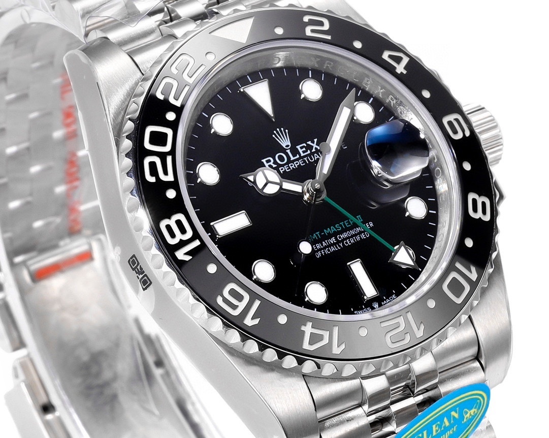 Top-grade watches 04679 Rolex Stainless Steel GMT-Master II Watch Black Dial Ceramic Bezel 116710