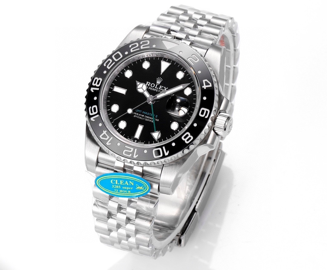 Top-grade watches 04679 Rolex Stainless Steel GMT-Master II Watch Black Dial Ceramic Bezel 116710