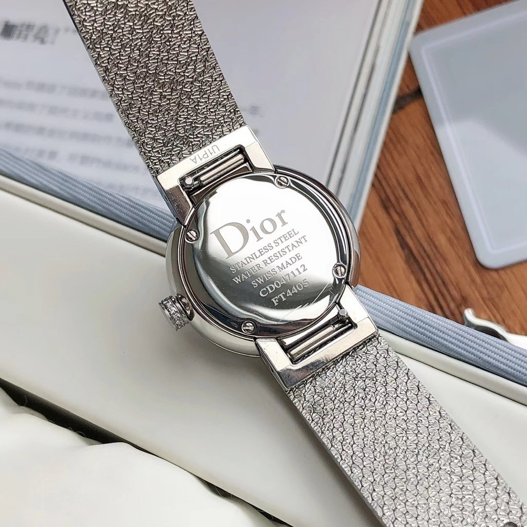 Dior Dior White Mother of Pearl Stainless Steel Diamonds La D De Dior Satine CD047112M001 Women's Wristwatch 25 mm