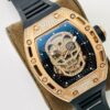 Richard Mille RM052 Tourbillon 18K Gold Plated Watch with Hong Kong Moissanite Diamonds 42mm