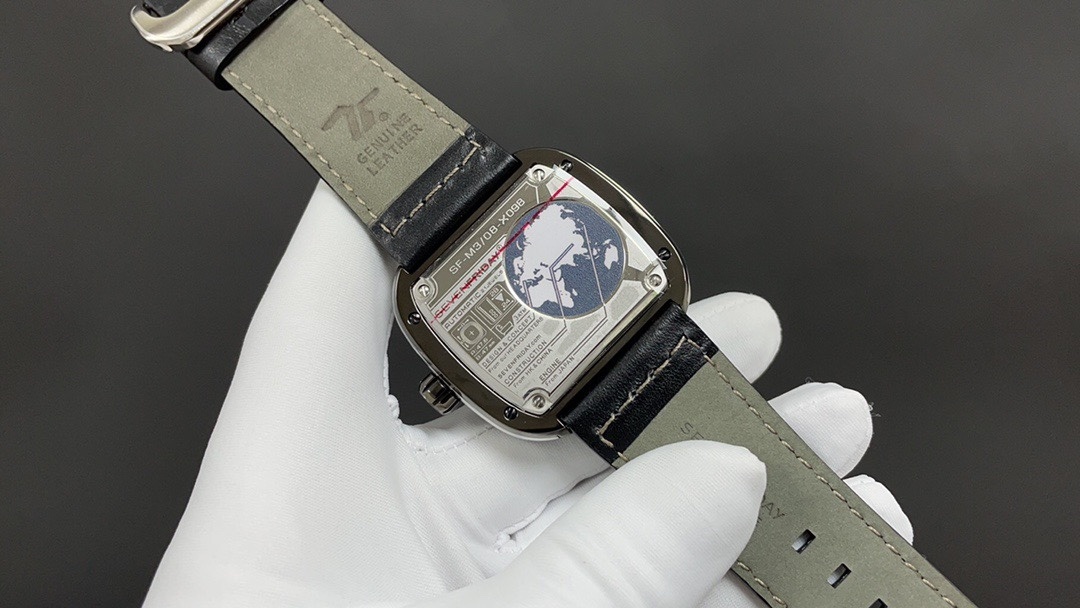 Top-grade watches 04916 SevenFriday Men's Watch M-Series Automatic Silver Tone Case Black Strap M3-08