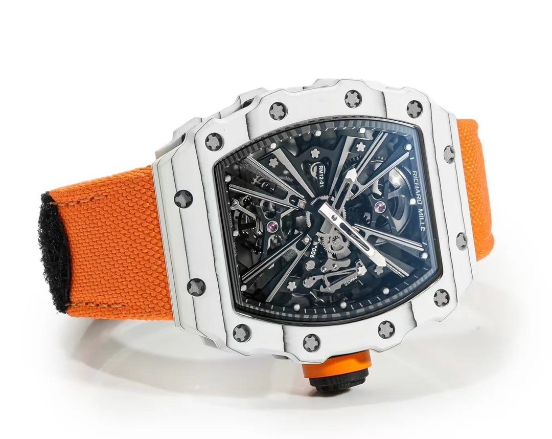 RM 012-01 Tourbillon White NTPT Carbon on Orange Rubb