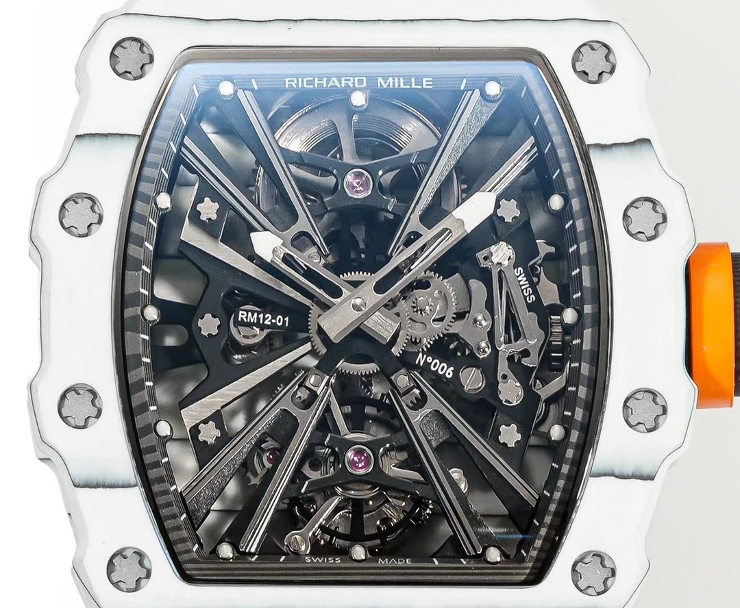 RM 012-01 Tourbillon White NTPT Carbon on Orange Rubb
